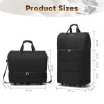 Collapsible Rolling Garment Bags, Large Rolling Duffle Bag with Wheels Convertible Travel Garment Bag for Men Women Carry On Garment Bag for Travel Suitcase Suit Business Travel Bag, Black