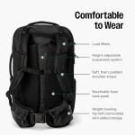Tortuga 40L Travel Backpack Pro, Black - Large Carry-On Travel Backpack for Men and Women - Durable, Comfortable, Easy to Pack, Airline-Approved Bag with Laptop Compartment