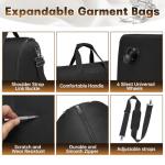 Collapsible Rolling Garment Bags, Large Rolling Duffle Bag with Wheels Convertible Travel Garment Bag for Men Women Carry On Garment Bag for Travel Suitcase Suit Business Travel Bag, Black