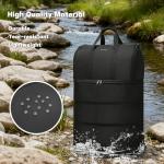 Collapsible Rolling Garment Bags, Large Rolling Duffle Bag with Wheels Convertible Travel Garment Bag for Men Women Carry On Garment Bag for Travel Suitcase Suit Business Travel Bag, Black