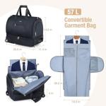 Lekeinchi Rolling Garment Bag for Travel - Convertible Duffel Bag with Wheels & Shoes Compartment, Carry on Suit Luggage Bag with Trolley for Business Trip, Wedding, Weekender