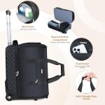Lekeinchi Rolling Garment Bag for Travel - Convertible Duffel Bag with Wheels & Shoes Compartment, Carry on Suit Luggage Bag with Trolley for Business Trip, Wedding, Weekender