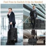 Lekeinchi Rolling Garment Bag for Travel - Convertible Duffel Bag with Wheels & Shoes Compartment, Carry on Suit Luggage Bag with Trolley for Business Trip, Wedding, Weekender