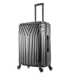 InUSA VASTY Luggage with Spinner Wheels | Durable Lightweight Hardside Suitcase, Travel Bag with Handle and Trolley, 24-Inch Medium Checked Luggage | Black