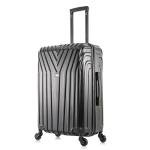 InUSA VASTY Luggage with Spinner Wheels | Durable Lightweight Hardside Suitcase, Travel Bag with Handle and Trolley, 24-Inch Medium Checked Luggage | Black