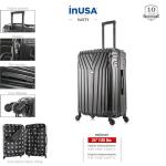 InUSA VASTY Luggage with Spinner Wheels | Durable Lightweight Hardside Suitcase, Travel Bag with Handle and Trolley, 24-Inch Medium Checked Luggage | Black