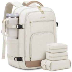 LOVEVOOK 50L Large Travel Backpack for Women Flight Approved, Carry on Backpack for Airplanes, Personal Item Travel Bag, Waterproof 18 Inch Laptop Backpack, Business Weekender Overnight Daypack, 4Pcs