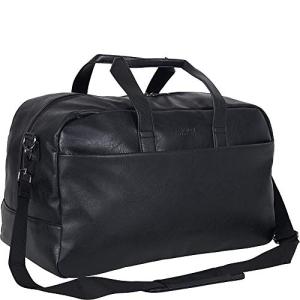 Kenneth Cole Reaction Port Stanley 20" Duffel Bag Pebbled Vegan Leather Carry-On Duffle Travel Bag/Overnight Shoulder Duffel, Black