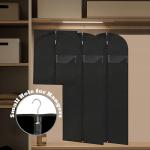 LXLOVESM Dress Bags for Gowns Long, 65'' Garment Bags for Hanging Clothes, Suit Bag Cover for Storage and Travel, 2 Pack (Black)