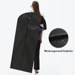 LXLOVESM Dress Bags for Gowns Long, 65'' Garment Bags for Hanging Clothes, Suit Bag Cover for Storage and Travel, 2 Pack (Black)