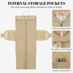 Geestock Garment Bags for Travel, PU Leather Carry On Garment Duffle Bag for Women with Shoe Pouch, 2 in 1 Convertible Suit Travel Bag (Pink)