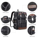 WITZMAN Canvas Travel Backpack for Men Large Laptop Backpack Fit 16 inch Carry-on Airline Approved Convertible Shoulder Rucksack(A6617-3 Black)