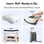 Cushion Lab Travel Deep Sleep Pillow – Compact Memory Foam Neck Pillow for Sleeping, Portable Pillow for Hotels, Camping, Side & Back Sleepers, On-The-Go – Calm Grey