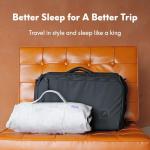 Cushion Lab Travel Deep Sleep Pillow – Compact Memory Foam Neck Pillow for Sleeping, Portable Pillow for Hotels, Camping, Side & Back Sleepers, On-The-Go – Calm Grey