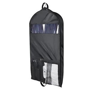 Univivi Garment Bags for Travel and Storage 43" Hanging Suit Bag Clear Suits Cover with Mesh Pockets for Coat, Shirt, Jackets, dresses