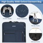Garment Bags for Travel, 41'' Water-Resistant Carry On Garment Bag for Hanging Clothes, Large Suit Travel Bag Convertible Travel Garment Bag for Shirts, Dresses, Coats (Blue)