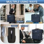 Garment Bags for Travel, 41'' Water-Resistant Carry On Garment Bag for Hanging Clothes, Large Suit Travel Bag Convertible Travel Garment Bag for Shirts, Dresses, Coats (Blue)