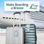 Highwind Pack of 8 Clear Luggage Tags for Suitcases - 2.5x7.25-Inch Waterproof and Reusable Bag Tags for Luggages - Cruise Ship Essentials Compatible with Major Cruise Lines