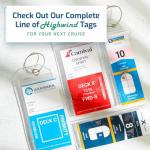 Highwind Pack of 8 Clear Luggage Tags for Suitcases - 2.5x7.25-Inch Waterproof and Reusable Bag Tags for Luggages - Cruise Ship Essentials Compatible with Major Cruise Lines