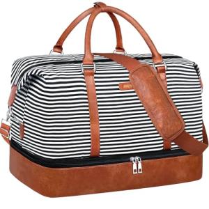 IBFUN Weekender Bags for Women, 21" Weekender Travel Bag, Travel Duffle Bag with Shoe Compartment Carry on Overnight Duffel Bag for Weekend Travel Business Trip
