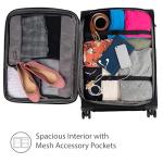 Travelpro Tourlite Softside 25" Expandable Luggage with 4 Spinner Wheels, Lightweight Suitcase, Checked Medium, Black