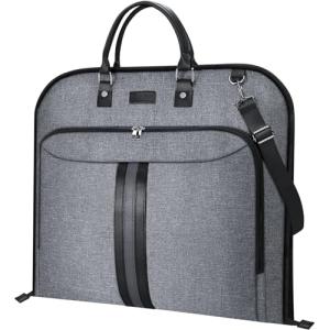 BALEINE Travel Garment Bag, Travel Suit Bag for Men, 42'' Waterproof Carry on Garment Bags for Hanging Clothes, Garment Duffel Bag for Travel Business (Grey)