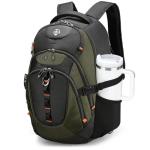 Swissdigital Design Laptop Backpack with USB Charging Port, Travel Backpack Fits 15.6 inches Computer, 31L College School Backpack for Men, Olive/Black | SD803-26