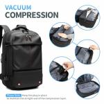 Kuvictewl Vacuum Backpack for Travel, 60L Expandable Travel Backpack with Vacuum Compression Seal System, Water Resistant, TSA Lock, Carry-On Suitcase Luggage - Pump Included