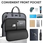 BALEINE Travel Garment Bag, Travel Suit Bag for Men, 42'' Waterproof Carry on Garment Bags for Hanging Clothes, Garment Duffel Bag for Travel Business (Grey)