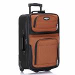 Travel Select Amsterdam 21-Inch Softside Expandable Carry-On Luggage, Lightweight 2-Wheel Upright, Expandable, TSA Lock, Orange