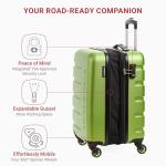 SwissGear 7366 Signature Hardside Expandable Luggage with Spinner Wheels, TSA Lock, Cup-Holder, Green, Carry-On 19-Inch