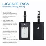 Vigorport Luggage Tags, Leather Personalized Suitcase Tag Set Luggage id Tags Labels Travel Accessories-Set of 4