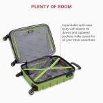 SwissGear 7366 Signature Hardside Expandable Luggage with Spinner Wheels, TSA Lock, Cup-Holder, Green, Carry-On 19-Inch