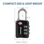 2 Pack TSA Approved Travel Luggage Locks, Metal Combination Lock, Alloy Keyless 3-Digit Padlocks, TSA Accepted Compatible Padlock for Gym Locker, Golf Bag Case, Backpack, Black-by GIVERARE
