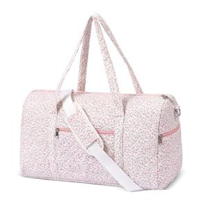Gym Bag for Women, Cute Duffle Bag, Quilted Duffle Bag for Travel, Floral Duffle Bags, Weekend Bag with Zipper Pocket Dance Bag Organizer