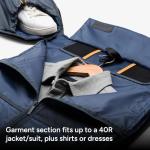 Halfday Convertible 2-in-1 Premium Garment Duffel Weekender Bag 40L | Wrinkle-Free Travel, Hanging Suit Compartment, Shoe Pockets, Trolley Sleeve. Balistic Nylon Carry-On, Pacific