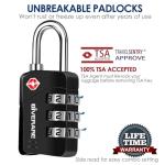 2 Pack TSA Approved Travel Luggage Locks, Metal Combination Lock, Alloy Keyless 3-Digit Padlocks, TSA Accepted Compatible Padlock for Gym Locker, Golf Bag Case, Backpack, Black-by GIVERARE