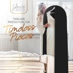 72" Long Dress Bags for Gowns - Wedding Dress Garment Bag for Dresses - Long Garment Bags for Hanging Clothes & Closet Storage - Durable Travel Bag for Women with ID Window