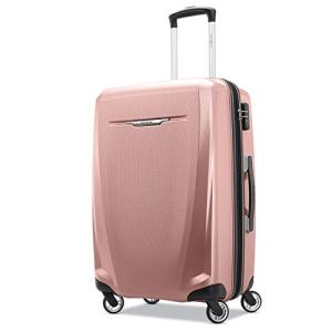 Samsonite Winfield 3 DLX Hardside Expandable Luggage with Spinners, Checked-Medium 25-Inch, Rose