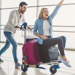 2 Pack Luggage Tag for Suitcase, Cute Leather Baggage Tag with Stainless Steel Loop Privacy Cover for Women Girls Bag Travel