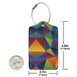 2 Pack Luggage Tag for Suitcase, Cute Leather Baggage Tag with Stainless Steel Loop Privacy Cover for Women Girls Bag Travel