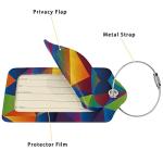 2 Pack Luggage Tag for Suitcase, Cute Leather Baggage Tag with Stainless Steel Loop Privacy Cover for Women Girls Bag Travel