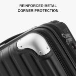 LEVEL8 Grace Hard Shell Carry on Luggage with Front Compartment, 20 Inch Expandable Suitcases with Wheels, Lightweight Carry-on Suitcase for Airplane, Tsa Lock, Black