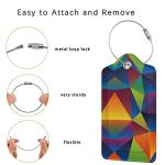 2 Pack Luggage Tag for Suitcase, Cute Leather Baggage Tag with Stainless Steel Loop Privacy Cover for Women Girls Bag Travel