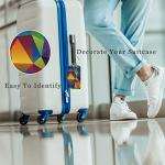 2 Pack Luggage Tag for Suitcase, Cute Leather Baggage Tag with Stainless Steel Loop Privacy Cover for Women Girls Bag Travel