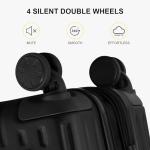 LEVEL8 Grace Hard Shell Carry on Luggage with Front Compartment, 20 Inch Expandable Suitcases with Wheels, Lightweight Carry-on Suitcase for Airplane, Tsa Lock, Black