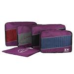 Hopsooken 5 Set Packing Cubes for Travel Large Suitcase Luggage Organizer Bags Travel Accessories Vacation 4 Cubes 1 Laundry Pouch Bag(Purple)