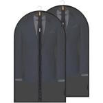 BALEINE 40'' Translucent Garment Bags, 2 Packs PEVA Dress Bag for Closet Clothes Dresses Suit Coats Storage (Black, 2PK)