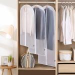 BALEINE 40'' Translucent Garment Bags, 2 Packs PEVA Dress Bag for Closet Clothes Dresses Suit Coats Storage (Black, 2PK)