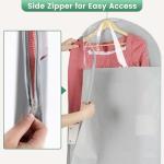 Carbrea 66 Inch Garment Bags for Hanging Clothes - Long Dress Bags for Gowms Closet Wardrobe Storage Travel - 2 Pack